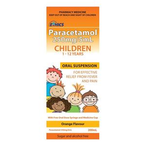 Ethics Paracetamol (Multi) Suspension 250mg/5 ml 200ml