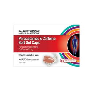Pain Relief: AFT Paracetamol + Caffiene Soft Gel Caps 50s
