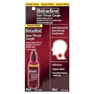 Respiratory Allergies: Betadine Sore Throat Gargle 40Ml