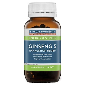 Ethical Nutrients Ginseng 5 Exhaustion Relief 60 Capsules