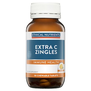Ethical Nutrients Extra C Zingles Orange50 Chewabletablets