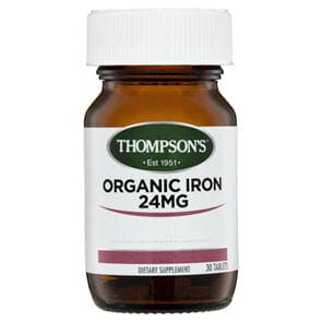 Thompsons: Thompson'S Organic Iron 24Mg 30 Tablets
