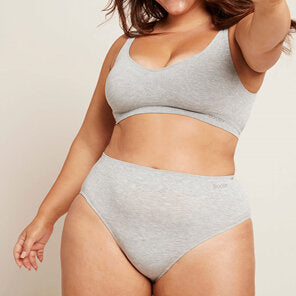 Boody Women'S Full Brief Light Grey Marl Small