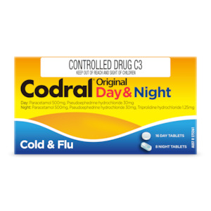 Respiratory Allergies: Codral Cold & Night PSE 24 Tablets