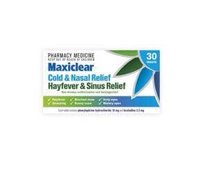 Allergy Hayfever: Maxiclear Cold And Nasal/Hayfever And Sinus Relief 30S
