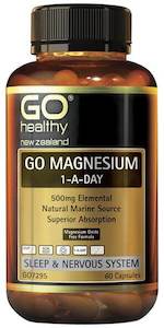 Magnesium Deficiency: Go Healthy Magnesium 1-A-Day - 500Mg Elemental (60 Caps)