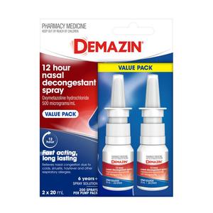 Demazin Decongestant Nasal Spray 20ml 2 Pack