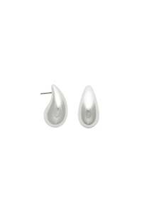Earrings: EarSense Silver Puff Teardrop Stud
