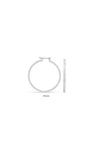 EarSense 35mm Silver Faceted Click Hoops