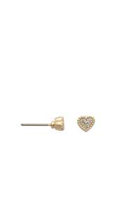 Earrings: EarSense Crystal Heart Stud Gold