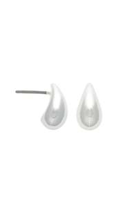 Earrings: EarSense Silver Small Puff Teardrop Stud