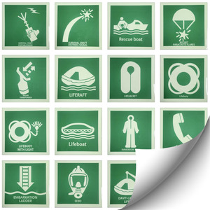 International Marine IMO Luminous Stickers - Liferafts South Pacific