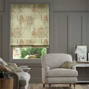 Roman Blinds: Slender Forest Velvet Autumn Roman Blind