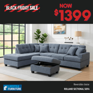 Rolland Sectional Sofa with Ottoman