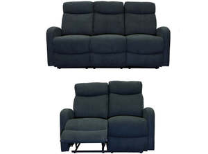 Lounge Suites: Verona 2 Piece Recliner Set - Black
