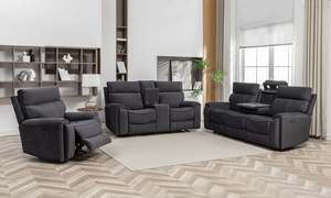 Lounge Suites: Sable 3-Piece Electric Recliner Sofa Set