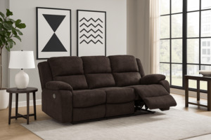 Malmo 3-Seater Fabric Recliner Sofa