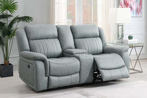 2 Seater Sofas: Gavin 2-Seater Electric Recliner Sofa - Grey