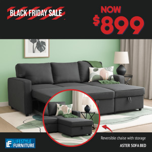 Aster Reversible Sofa Bed - Dark Grey