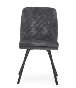Dining: Bonair Dining Chair - Dark Grey Polyester Fabric