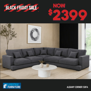 Corner Suites: Albany Corner Sofa - Dark Grey