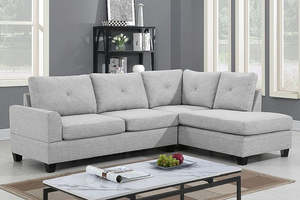 Corner Suites: Pavia Sectional Sofa Reversible Chaise - Beige