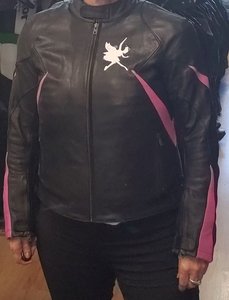 Ladies Motorcycle Jacket Black/Pink - Lifestyle Imports