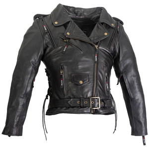 Products: Woman's Leather motorcycle Jacket, Classic Design - Lifestyle Imports