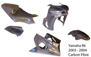 2003 - 2004 Yamaha R6 Full Carbon Fibre Fairing Kit - Lifestyle Imports