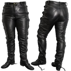 Products: Woman's Leather Jeans Plain or with side Laces Sizes 6 to 26 - Lifestyle Imports