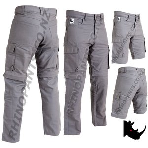 Mens Grey & Cream Zip Off Kevlar Armoured Pants - sorry limited sizes availa&hellip;