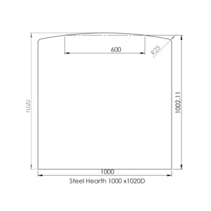 Metal Wall Hearth Powder Coated Black 1000mmx1021mm - Lifestylels