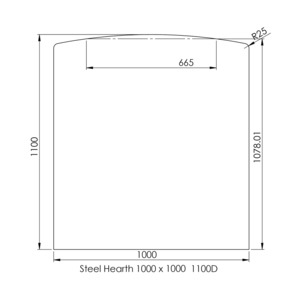 Metal Wall Hearth Powder Coated Black 1000mmx1100mm - Lifestylels