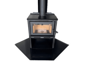 Metal Corner Hearth Powder Coated Black 1110mmx1110mm - Lifestylels