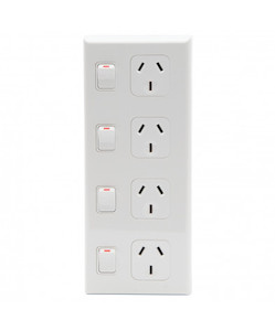 Products: PDL641WH PDL 600 Switched Socket 4-gang Vertical 10A White