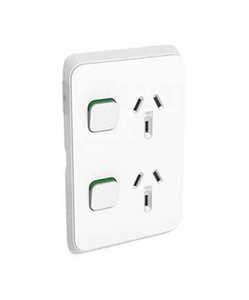 PDL392-VW PDL Iconic Double Switched Socket Vertical 10A Vivid White
