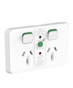 PDL395RCD30-VW PDL Iconic Double Switched Socket RCD 30mA 10A Vivid White