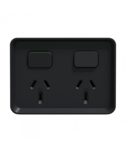 PDLO395-BK PDL Iconic Outdoor Double Switched Socket 10A Black