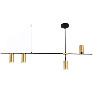 Minimalist Kitchen Black/Gold Branch 4-Light Pendant Light L0123BG