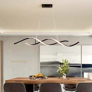 Kitchen Lighting Collection: Linear DNA Black Kitchen Island Bar Light PLD475B