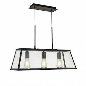 Decorative 3 Light Modern Pendant in Black