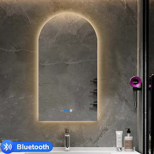 Arched LED Wall Mirror with Bluetooth Speaker CCT Switch ABLED9050