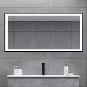 Led Mirrors: 1200x750x40mm Rectangle LED Mirror with Demister Touch Sensor Switch Wall Mounted Vertical or Horizontal