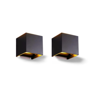 Outdoor Lights: LED Wall Mounted Square Matt Black Modern Outdoor Wall Lights WL003B
