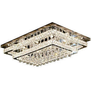 Ceiling Lights: Ceiling Chandelier Rectangle with Premium Crystal Design CL6040