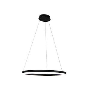 Stairway Pendant: CIRCULAR 600mm Single Ring Pendant Light Black CIR60B