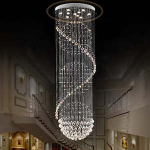 Stairway Pendant: 1.8m spiral crystal chandelier with stylish ball Stair light CD8041