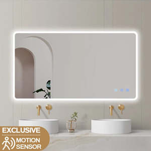 Led Mirrors: 1200*750 Rectangle LED Mirror with Motion Sensor And Demister Touch Switch 3 Colours Lighting