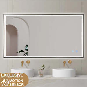Led Mirrors: 1200*750*40mm Rectangle LED Mirror with Demister Touch Sensor Switch Wall Mounted Vertical or Horizontal