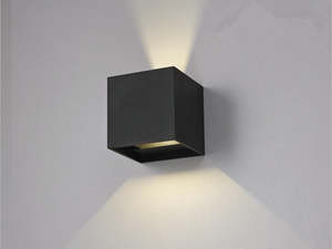 Modern Waterproof Square Adjustable Up & Down LED Wall Light Black